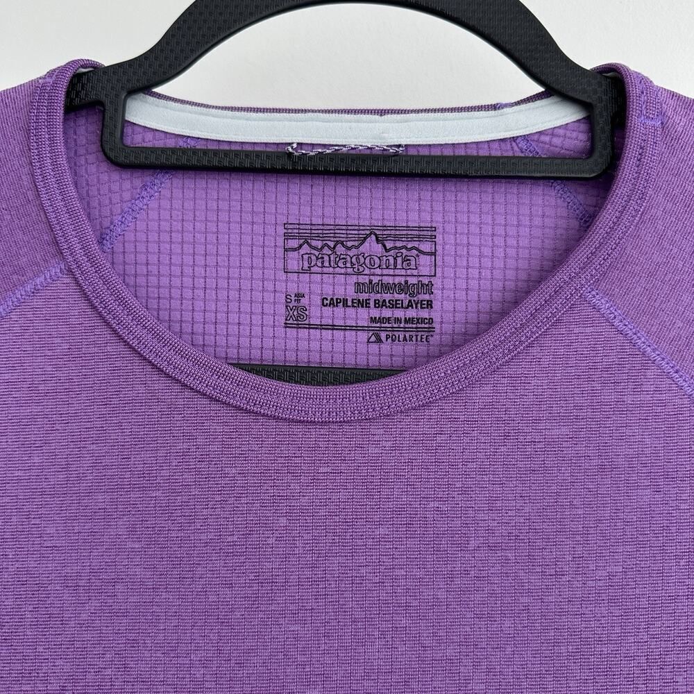 Patagonia Baselayer Top Womens XS Purple Capilene Thermal Mid Weight Crew - Picture 7 of 11